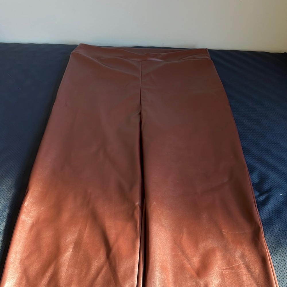 Brown leather pants